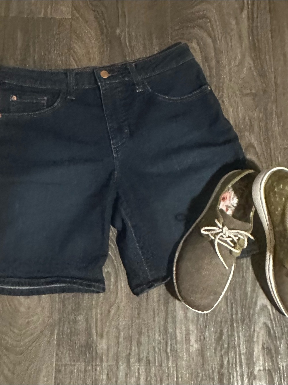 Lee Dark Blue Denim Jean Shorts